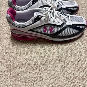 Under Armour Women's White and Pink Running Shoes